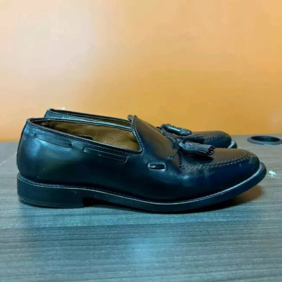 Allen Edmond Grayson black tassel slip on loafer 7.5 D - Picture 3 of 7